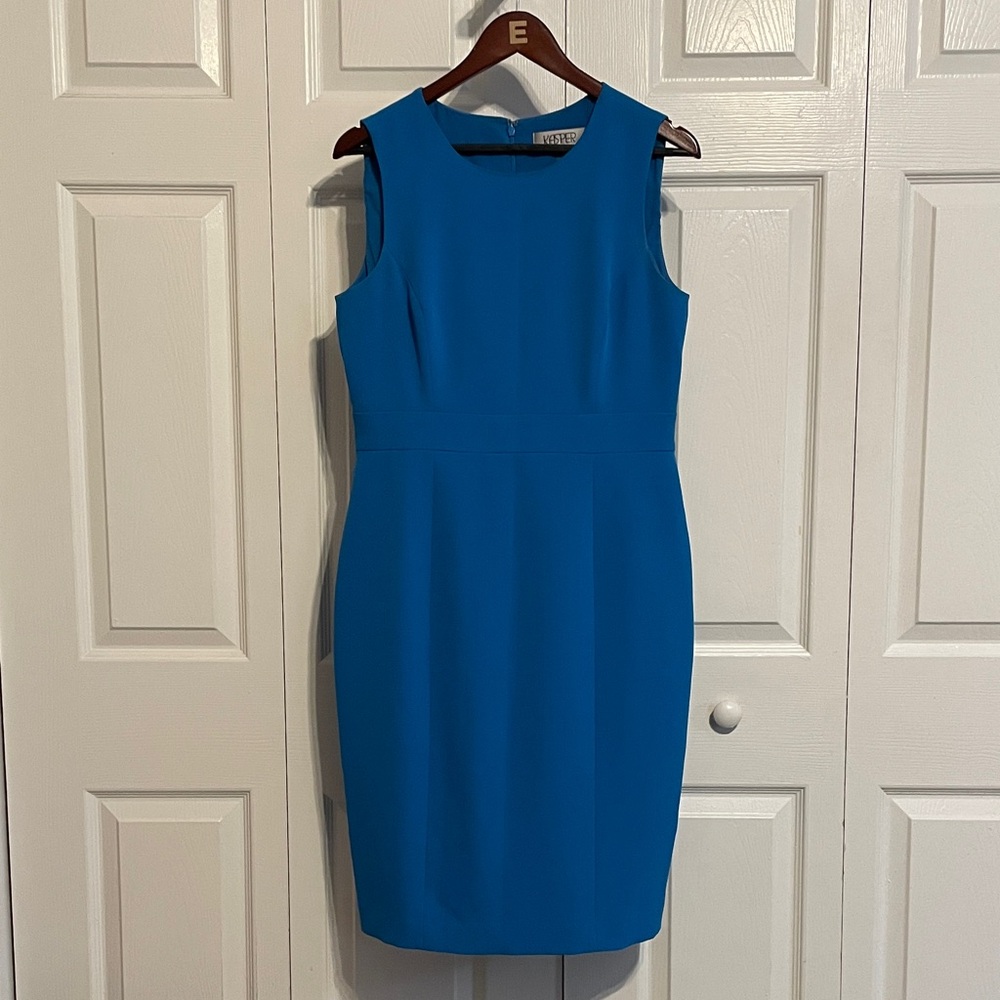 Kasper Vibrant Blue Sleeveless Midi Sheath Dress